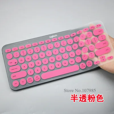 Pink Силиконовый чехол для клавиатуры защитная пленка для клавиатуры lotech K380 K 380 Bluetooth клавиатура многофункциональное механическое защитное устройство для кожи - Цвет: Pink