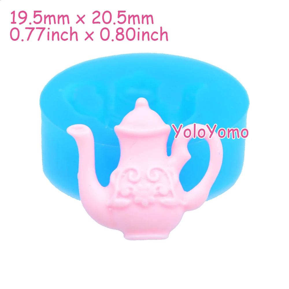 F034YL 20.5mm Teapot Silicone Mold - Cake Decorating Fondant Resin Polymer Clay DIY Handmade Dollhouse Candy Chocolate Wax | Дом и сад
