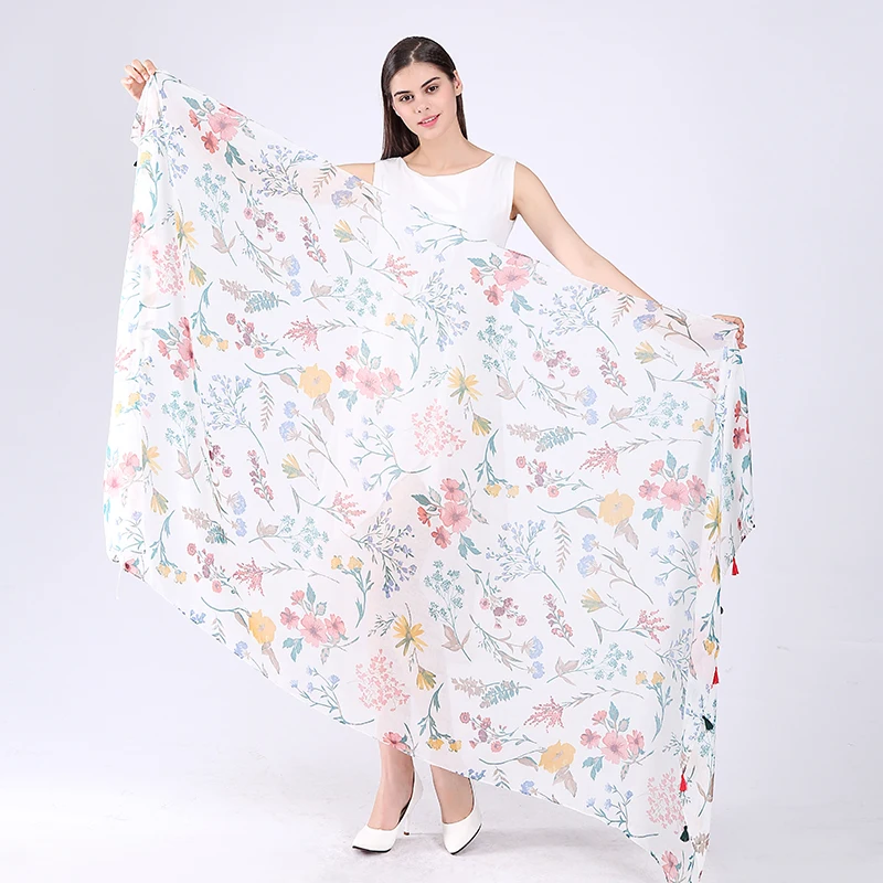 Женский дизайнерский шарф с бахромой Marte & молодых элегантный белый оверсайз