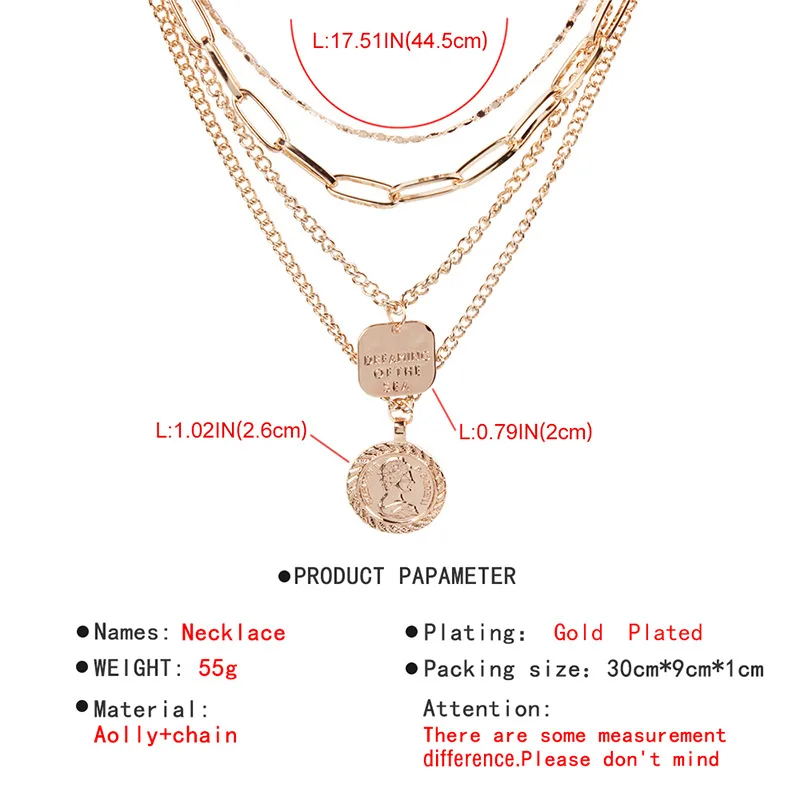 2019 королева головы геометрические формы кулон ожерелье богемные женские 4 слоя