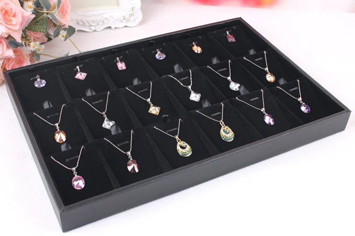 Цепочки и ожерелья Дисплей лоток Чехол кулон вешалка выставка поле Модные