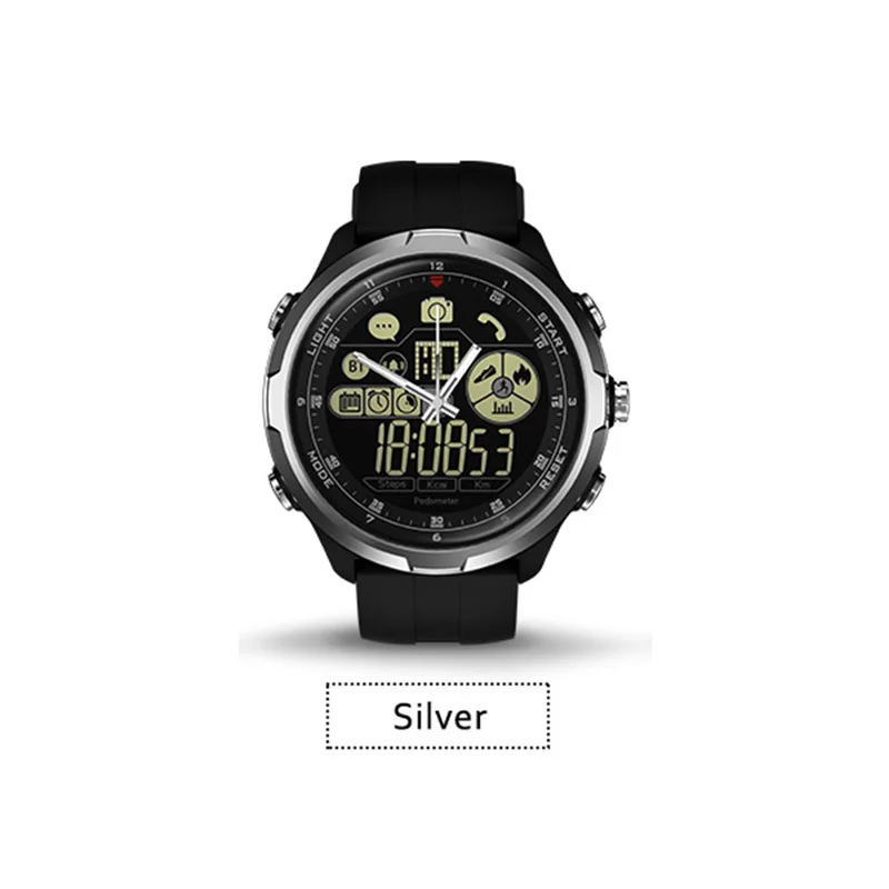 Silver Zeblaze vibe 4 гибридные Смарт-часы Для мужчин Для женщин Smartwatch Водонепроницаемый 24 месяцев в режиме ожидания 24h всепогодный мониторинг - Цвет: Silver