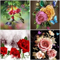 sale europe home wall decorative painting flowers pattern 5d diamond painting full squarefull round drill embroidery stitch
