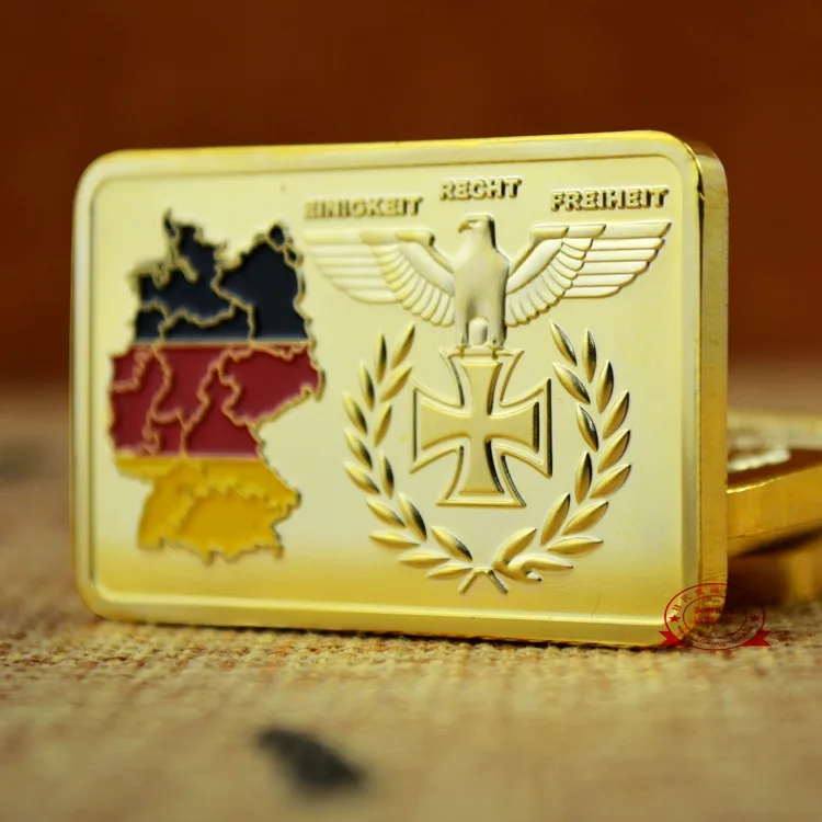 1 унц. 24 К позолоченный немецкий край окрашенный слиток, шт./лот/ немецкий y Territory слиток 1 унц