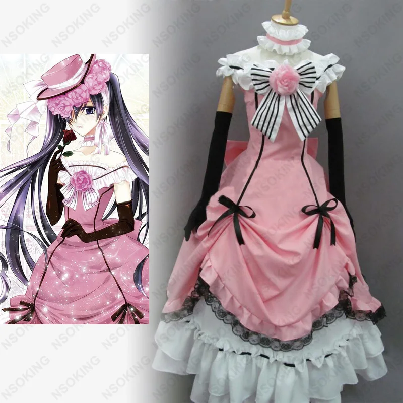 

Black Butler Kuroshitsuji Ciel Phantomhive Women Party Dress Lolita Cosplay Costume Whole Set