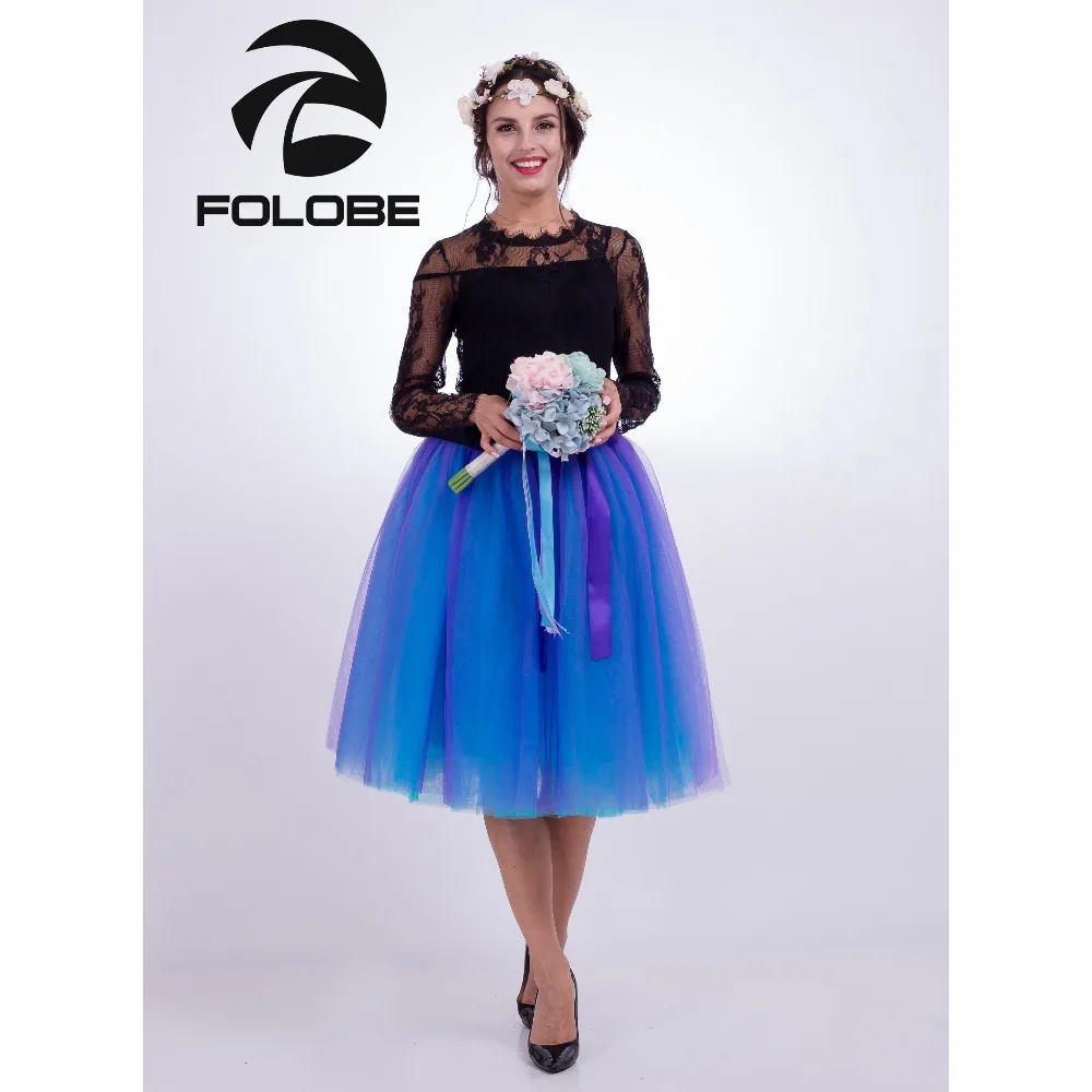 FOLOBE 7 стилей 65 см длинное бальное платье юбка-пачка из тюля Женская