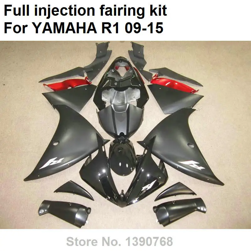 

Высококачественные Пластиковые обтекатели для YAMAHA injection YZF R1 09 10 11 12 13 14 15 матовый черный комплект обтекателей R1 2009-2015 BD103