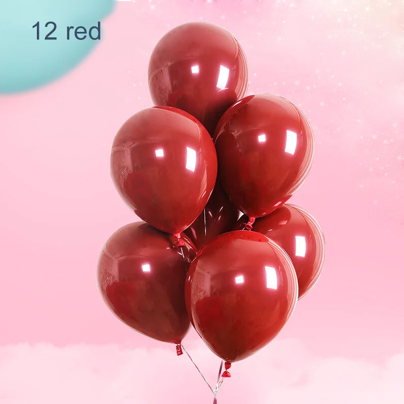 12Red 10 рубиновые красные воздушные шары Свадебный декор новые металлические латексные шары хромированные металлические шары украшения для дня рождения - Цвет: 12Red