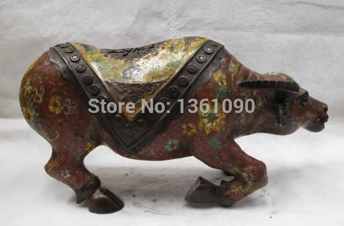 Xd 00827 Китай Классическая Бронза Медь cloisonne Rolay Palace carabao Статуэтка крупного