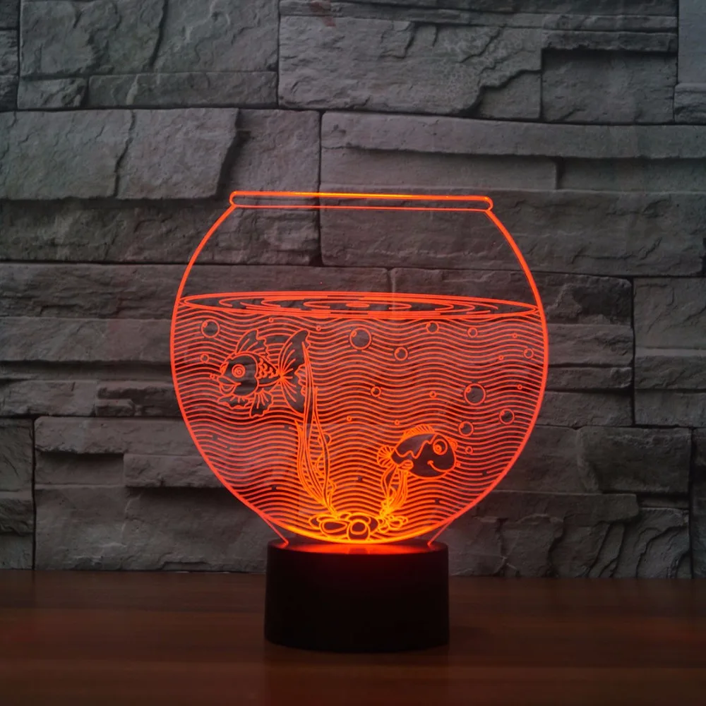 Новый реалистичный 3d-светильник в виде аквариума светодиодный ночник с 2