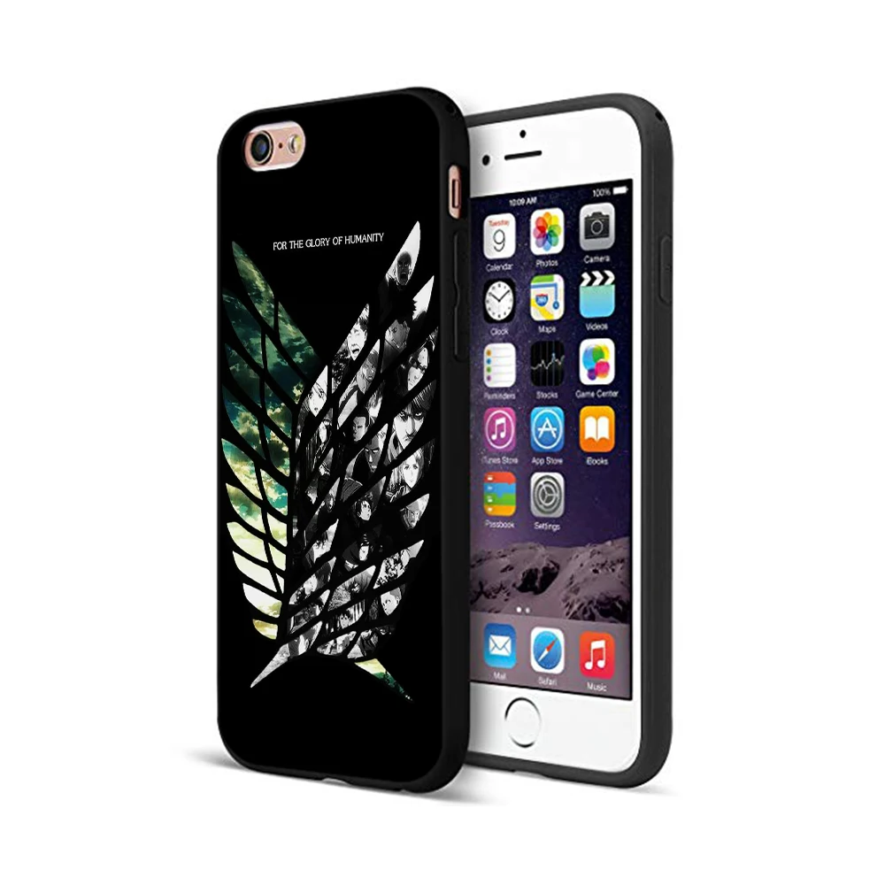 Черный чехол из ТПУ для iphone 5 5s se 6 6s 7 8 plus x 10 силиконовый XR XS 11 pro MAX с аниме Japa attack on