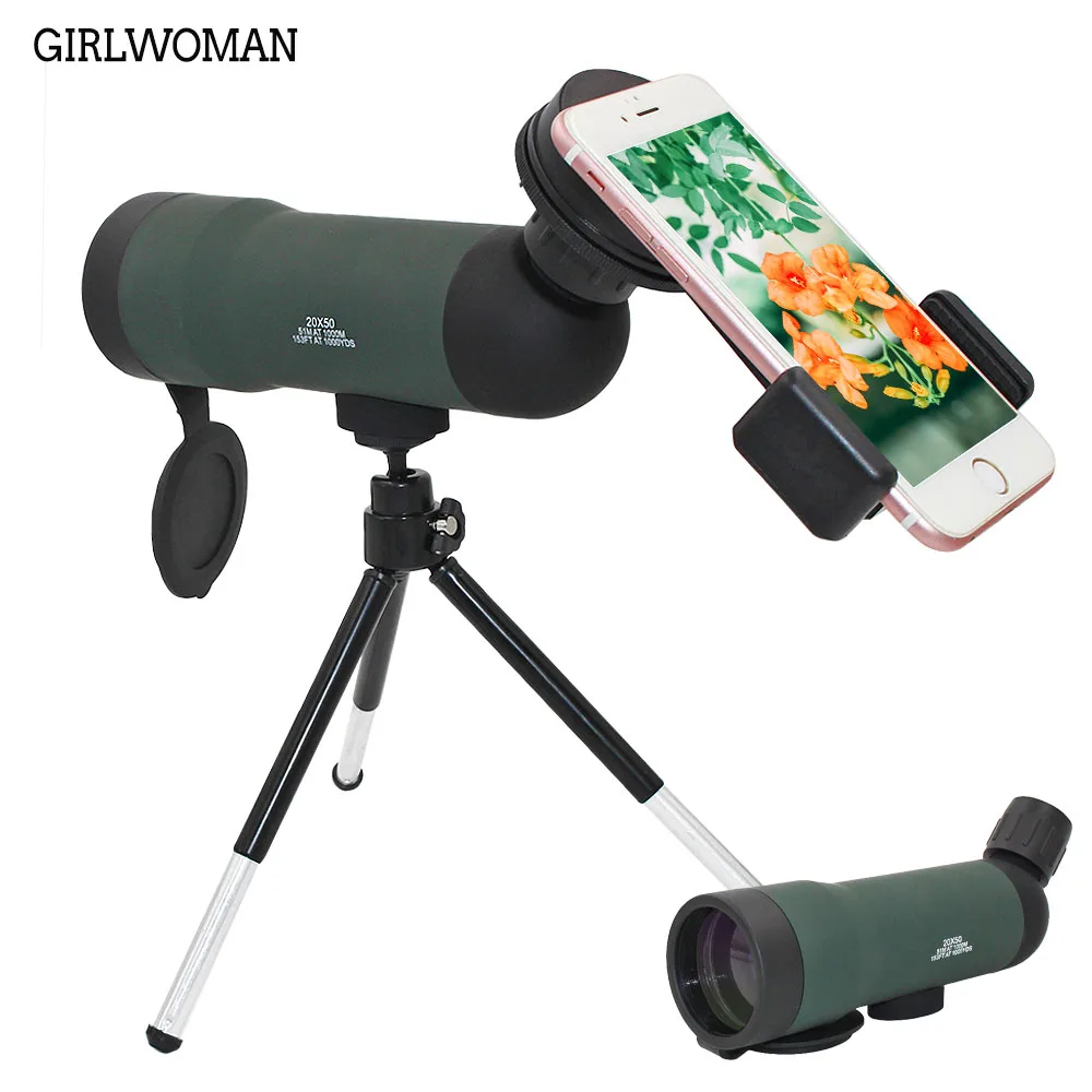 Girlwoman 20x50 зум объектив для смартфонов Telescopio сотовый мобильный телефон Монокуляр