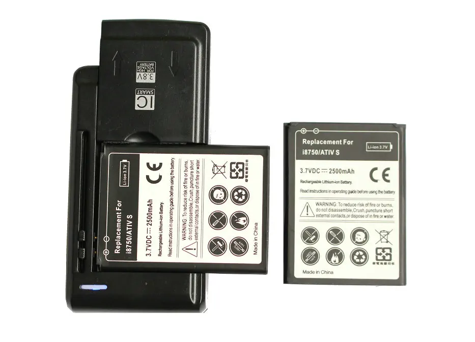 Ciszean 2x 2500mAh EB-L1M1NLU Replacement Battery + Universal Wall Charger For Samsung galaxy ATIV S i8750 i8370 i8790 | Мобильные