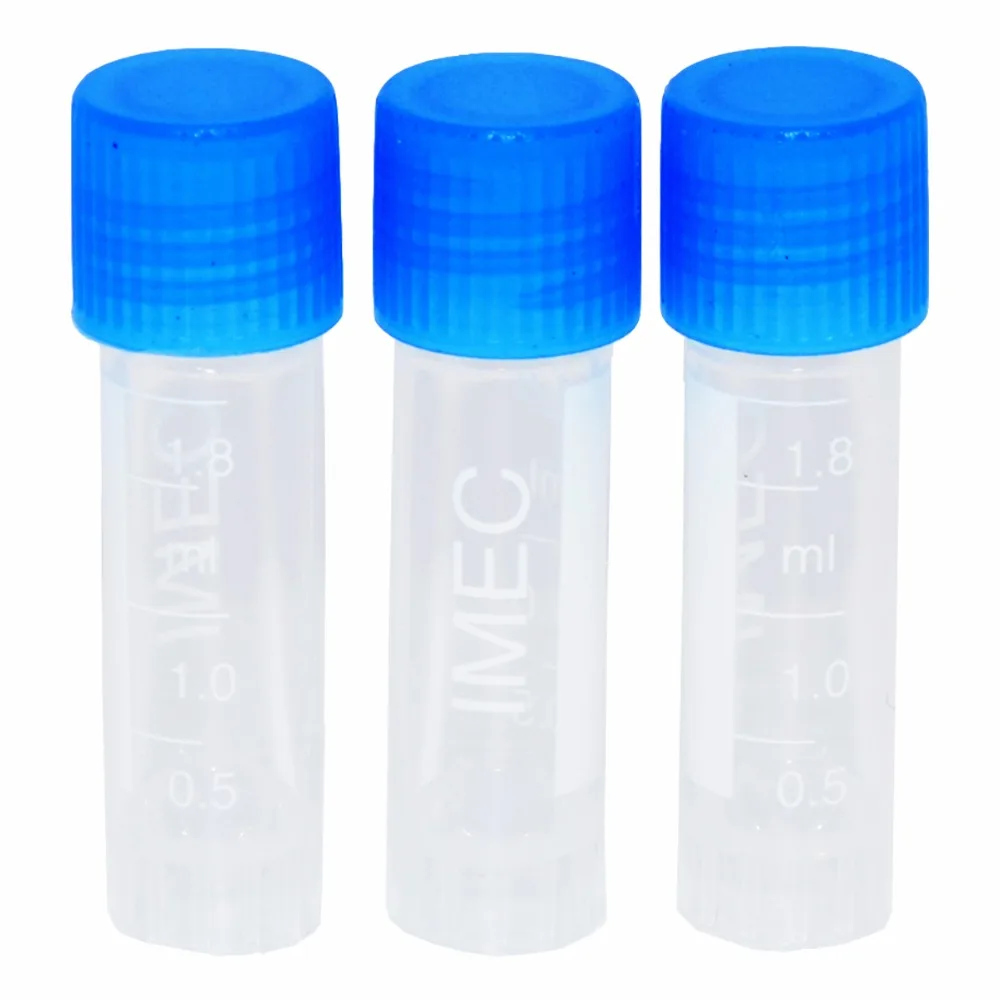 100 PCS  Clear Plastic Test Tubes Centrifuge Tubes 1.8ml Science Lab Microcentrifuge Tubes (Blue)