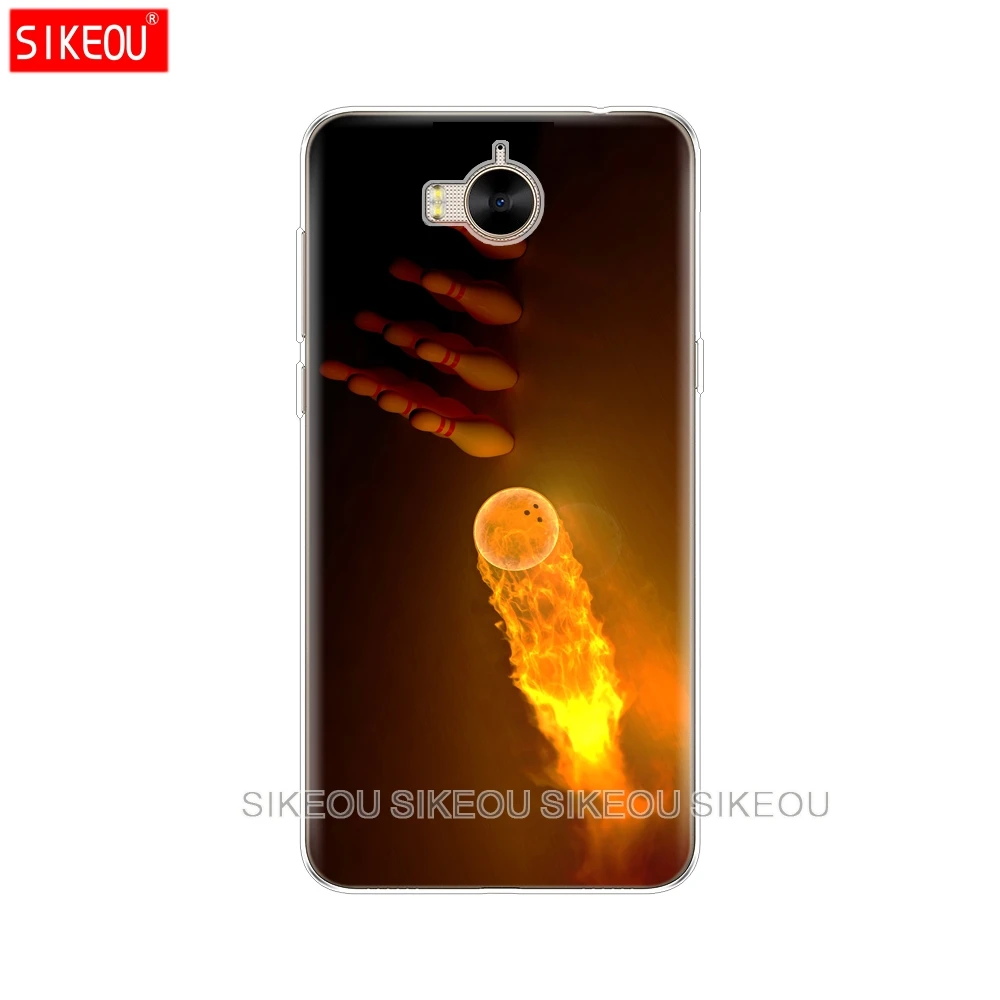 Силиконовый чехол для телефона huawei Y3 Y6 Y5 2 II 2017 nova 3e 2s LITE plus шарик боулинга спорт