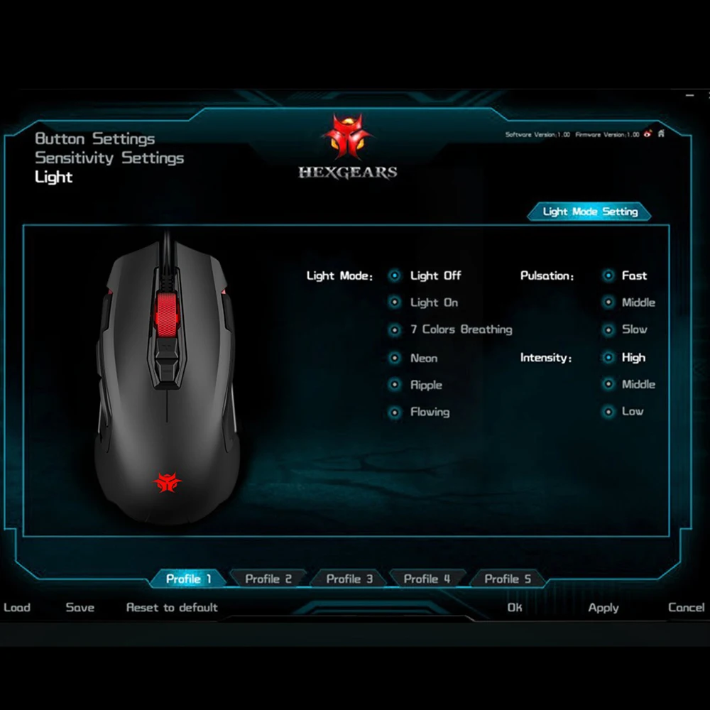 HEXGEARS игровая мышь Проводная 6000 dpi металлическое колесо 7 кнопок usb мыши RGB
