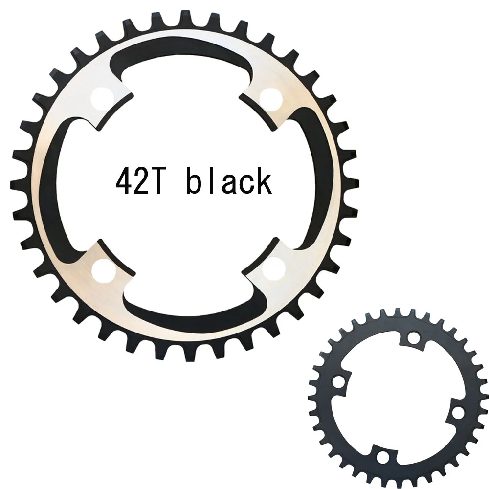 42T black chainring MTB узкая широкая Шестерня 32T 34T 36T 38T 40T 42T 175 мм Звездочка односкоростная Звездочка 104BCD Звездочка для горного велосипеда - Цвет: 42T black chainring