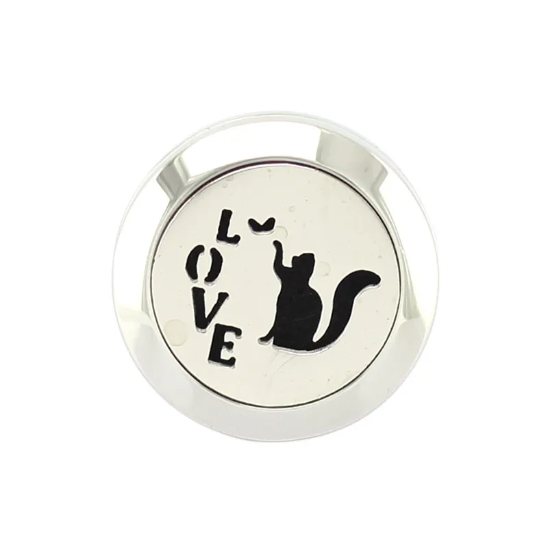 5 шт./лот серебряное эфирное масло Love Cat диффузор духи медальон кольцо 20 мм