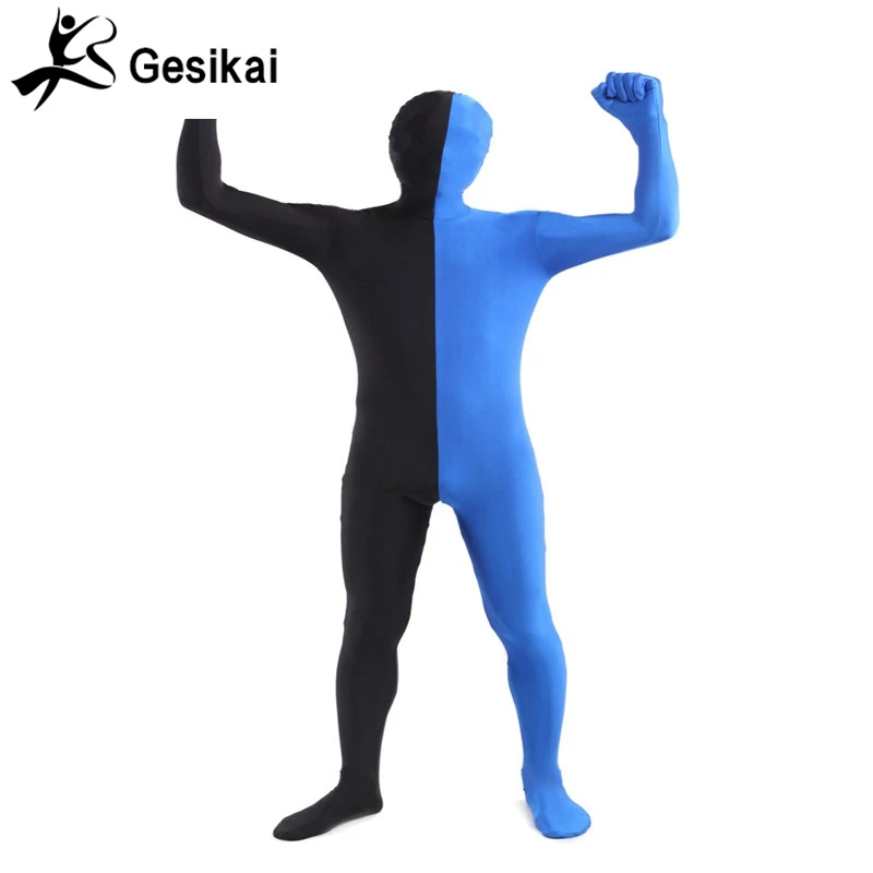 Мужской взрослый полный Zentai боди смешанных цветов спандекс лайкра колготки