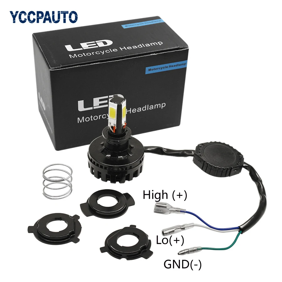 YCCPAUTO светильник для головы мотоцикла H6 H4 светодиодный Ba20d DC12v лампы фар головной Hi