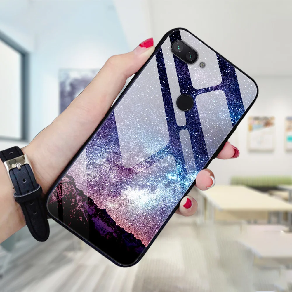 Чехол для Xiaomi mi 8 Lite чехол из закаленного стекла с изображением планеты космоса
