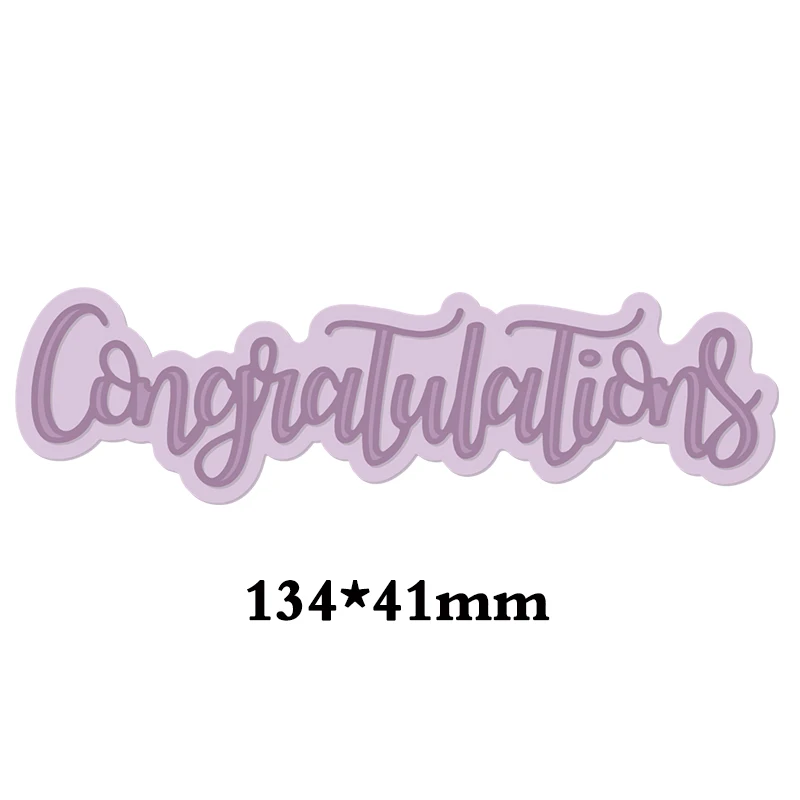 Congratulations Смешанные слова, трафарет для резки металла для скрапбукинга, декоративное тиснение, шаблон для высечки, новые настроения - Цвет: Congratulations