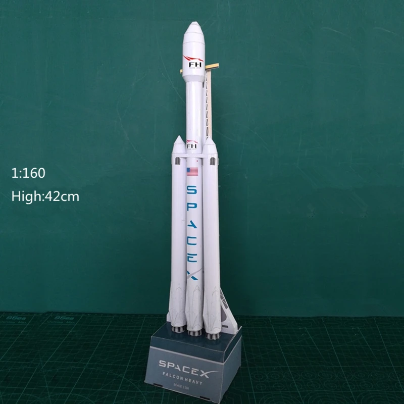 42 см 1:160 SpaceX Тысячелетнего Сокола сверхмощный ракета 3D Бумага модель пазл ручной