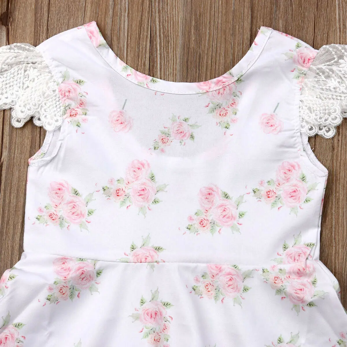Summer Kids Baby Girl Lace Fly Sleeve Floral Dress Princess Girls Boho Holiday Party Dresses Sundress Clothes | Детская одежда и