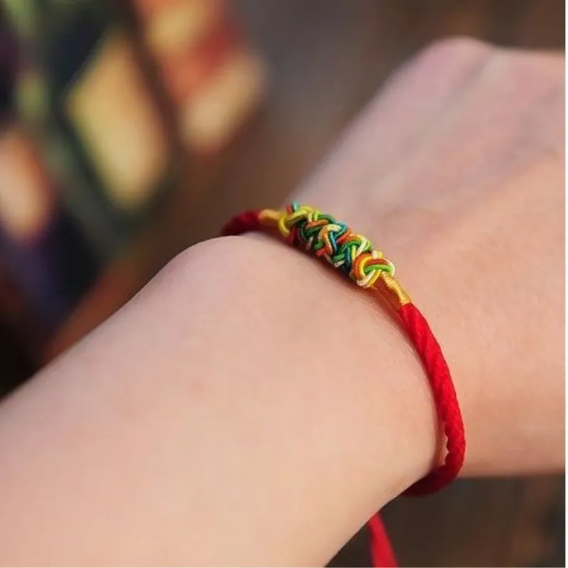 2PCs/Set Handmade Colorful Rope Chain Couple Bracelets for Women and Men Lucky Red Jewelry Gifts Lovers | Украшения и аксессуары