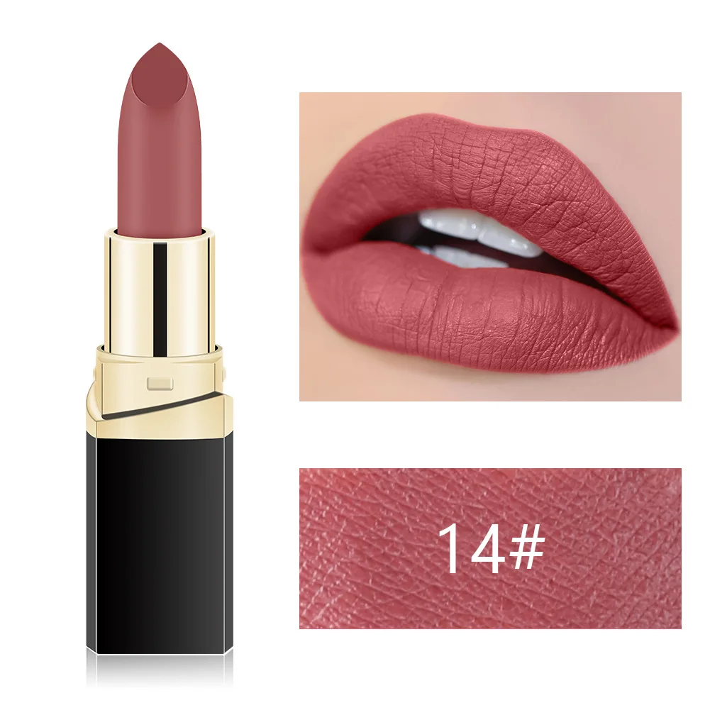 MISS ROSE Lipstick Matte Waterproof Make Up Long Lasting Lip Stick 42 Colors Easy To Wear Lipstick Lips Makeup Mate Lipstick