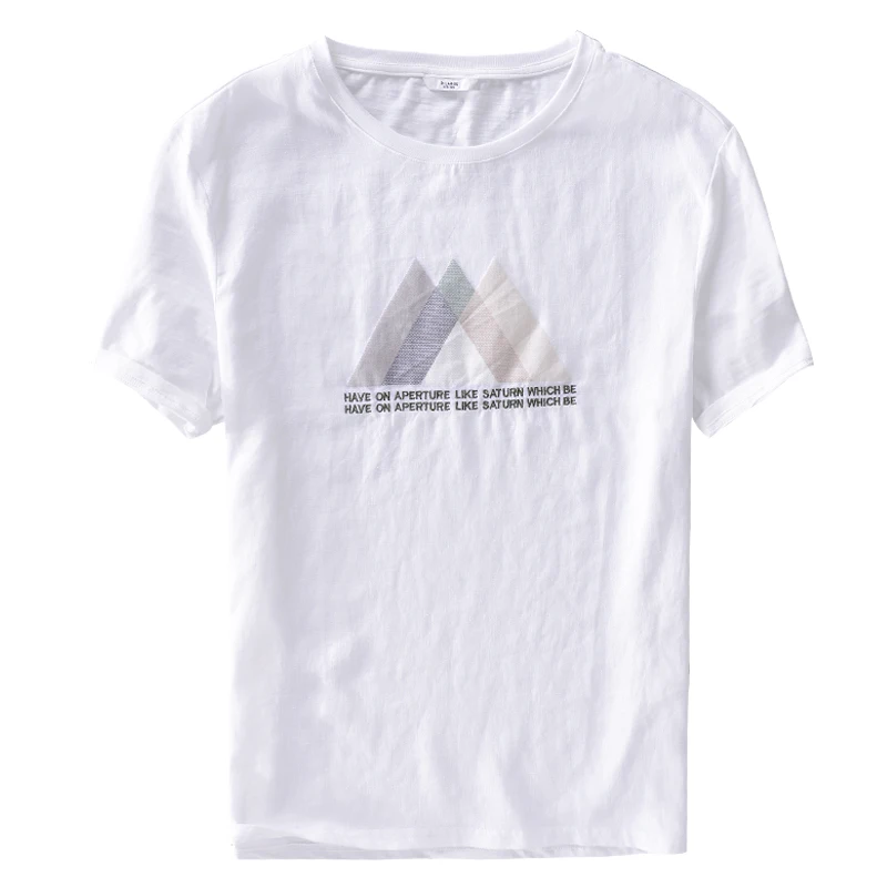 

Новое поступление, льняная футболка с коротким рукавом, Мужская брендовая Повседневная белая футболка, мужские однотонные модные футболки,...