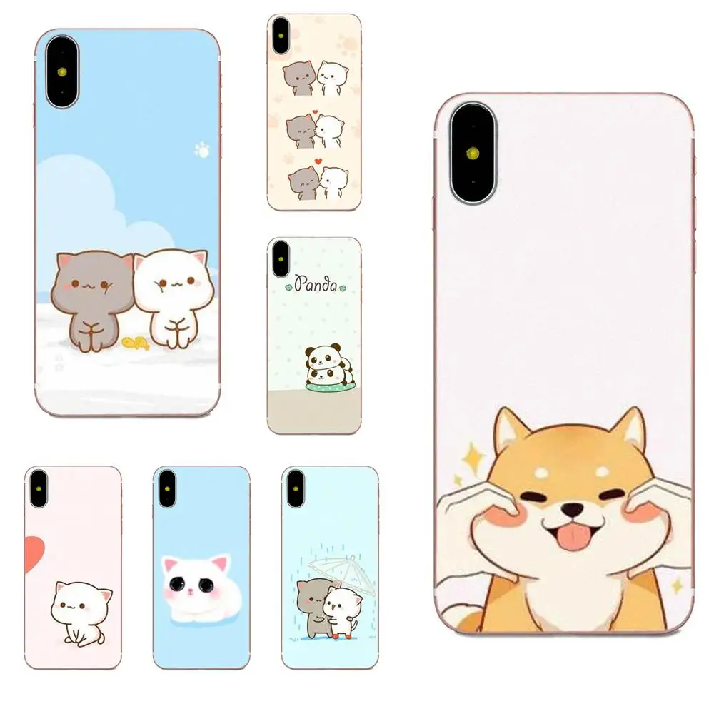 Милый резиновый чехол для мобильного телефона с кошками Apple iPhone 4 4S 5 5C 5S SE 6 6S 7 8 Plus X