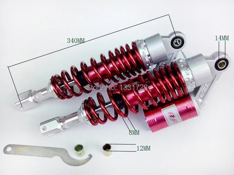 

RED deep 340MM 13.5" RFY air gas Shock Absorber Fit 50cc, 75cc, 90cc,125cc, 150cc, 250cc, 300cc Dirt bikes,Gokart,ATV,motorcycle