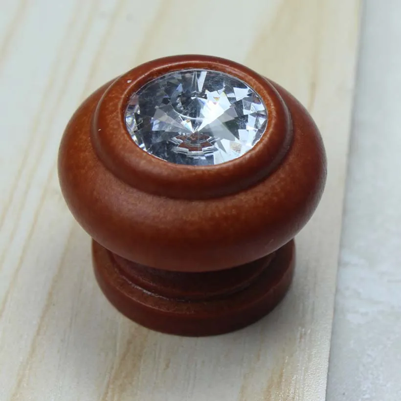 27 мм деревянные ручки для ящика шкафа обуви стеклянный Хрустальный прикроватный