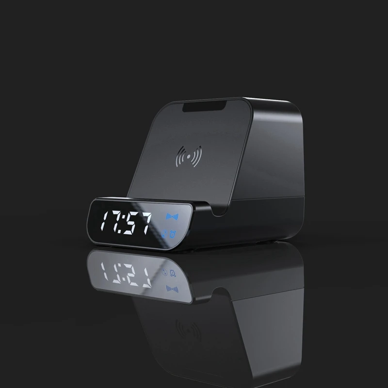 Беспроводной Bluetooth динамик Будильник Зарядка мобильный мощность часы 4 в 1 с