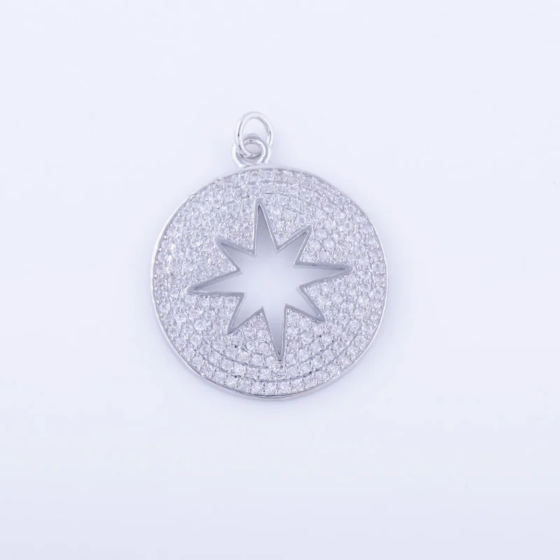 

Модные ювелирные изделия, Сияющие циркониевые Подвески со звездами для изготовления ювелирных изделий, медные Подвески с микрозакрепкой, ч...