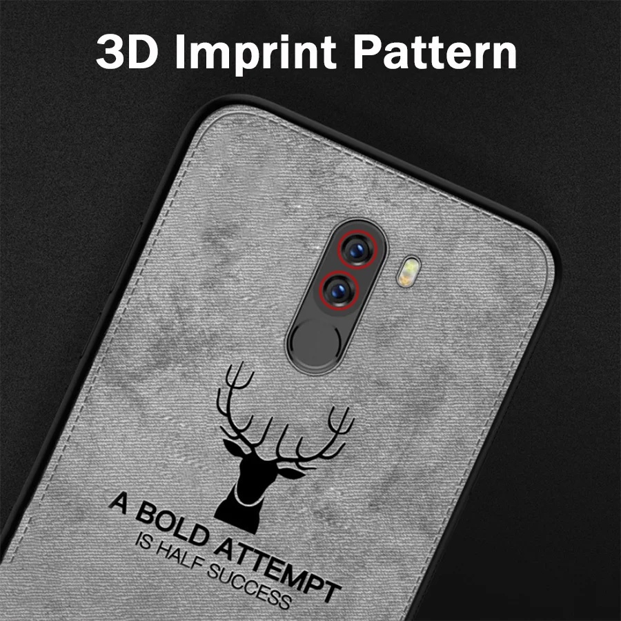 MAKAVO Case For Xiaomi Pocophone F1 Retro Fabric Cloth Texture Soft Cover Redmi 5 Plus Mi 6 8 Max 3 |