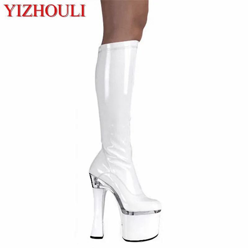 fashion 18cm high heels and sexy runway looks high boots steel tube dance shoes boots taking pictures Winter boots