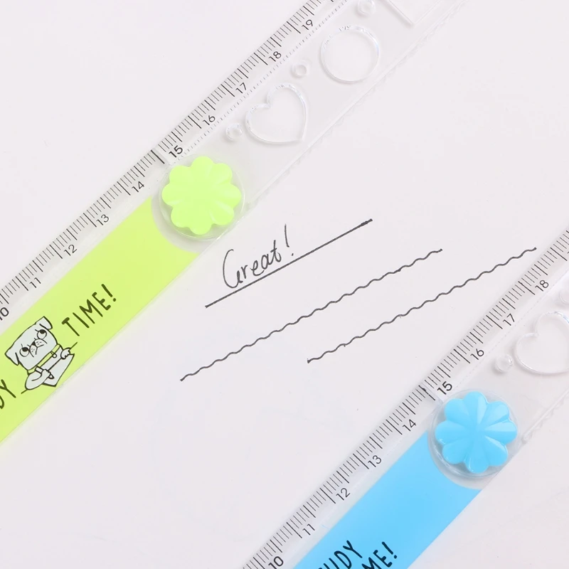 

30cm Korean Folding Ruler Plastic Drawing School Stationery Students Kids Gifts