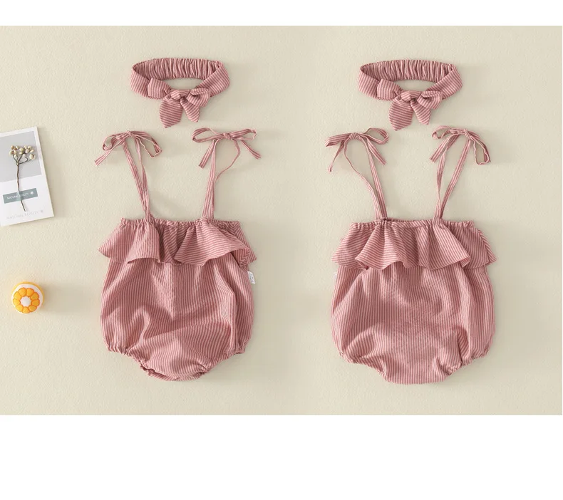 Летняя одежда для маленьких девочек Боди новорожденных Милая детская мальчиков