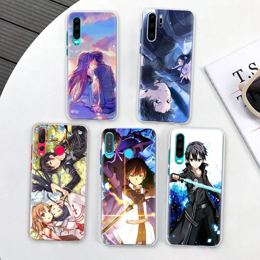 Sword Art Online SAO чехол для телефона аниме чехол для huawei P30 Pro P10 P20 P30 Lite P8 P9 Lite P Smart Plus чехол