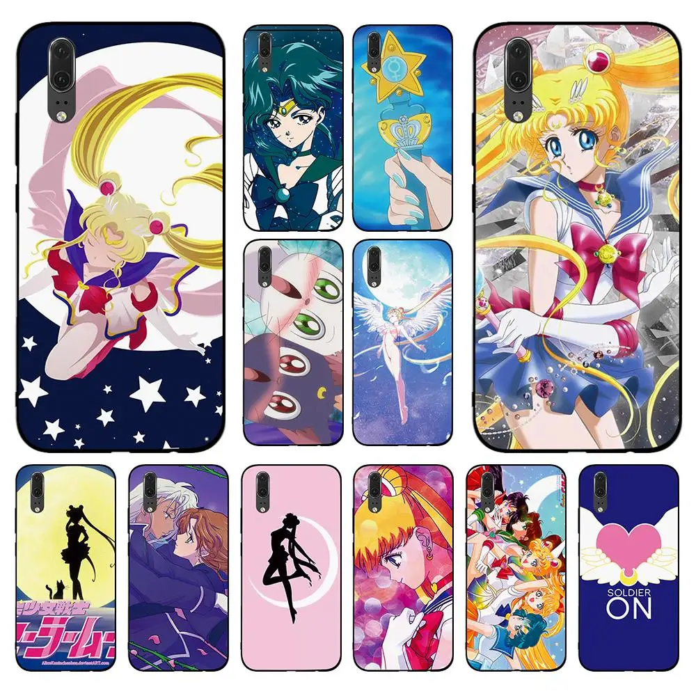 Мягкий чехол Sailor Moon Mercury для Huawei Y6 Y7 Y9 Prime 2017 2018 2019 Nova 2i 3 4 3i Lite Mate 10 20 Pro