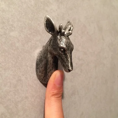 Античная Серебряная ручка в форме оленя для шкафа потяните ручку уникальные