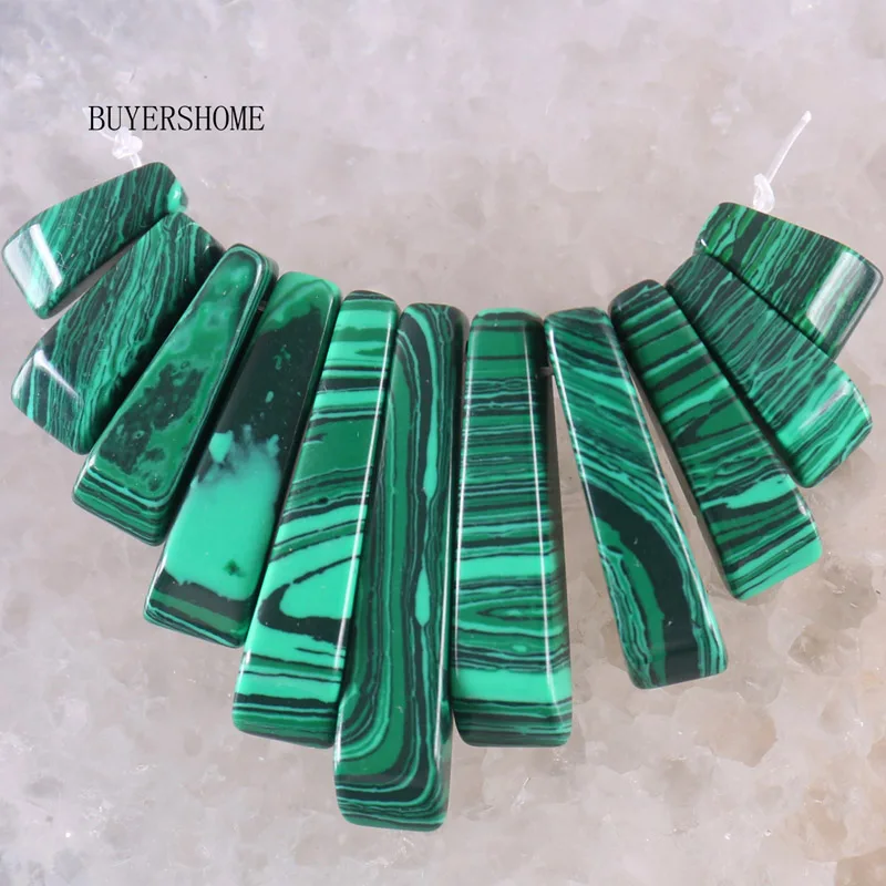 Green Malachite Ювелирные изделия из натурального камня Зебра Родонит Кристалл песчаник бразильский Азурит Зебра оникс Малахитовый кулон бусины 11 шт. в комплекте - Окраска металла: Green Malachite