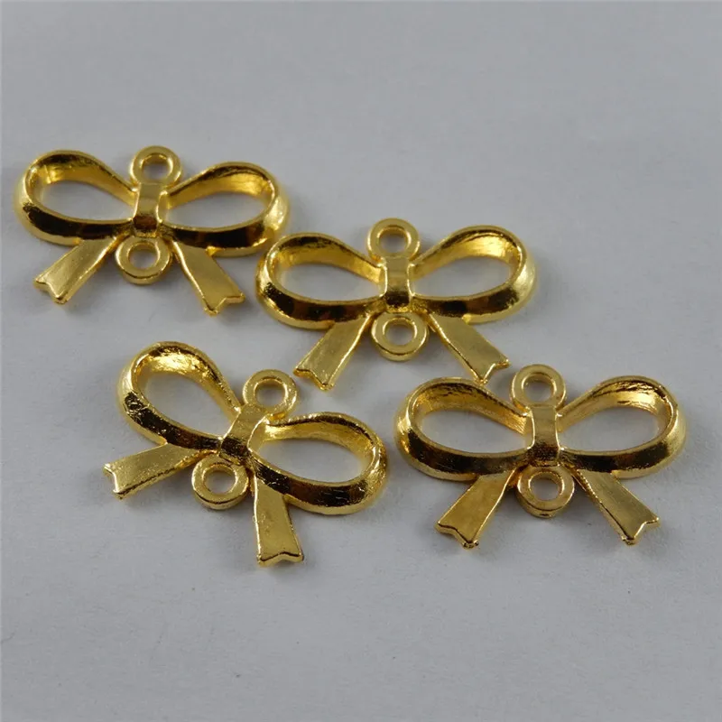 10 шт./лот маленькие металлические подвески с бантиком для изготовления ювелирных