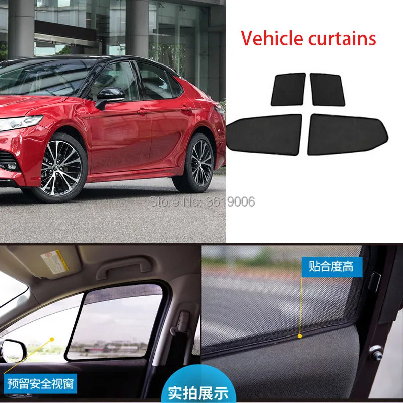 

4pcs High-end custom For Toyota Camry 18-19 card type magnetic car curtain sun shade car window shade car styling