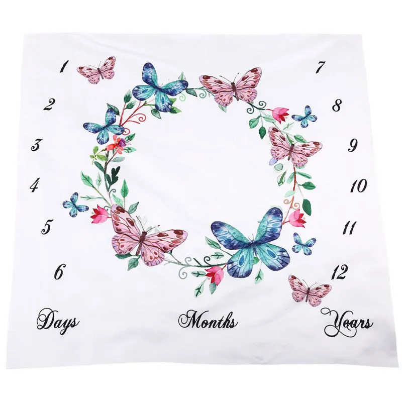 Bnaturalwell Woodland Bird Baby Milestone Blanket for Monthly Pictures Shower Gift Outdoor Milestones BC023S | Мать и ребенок