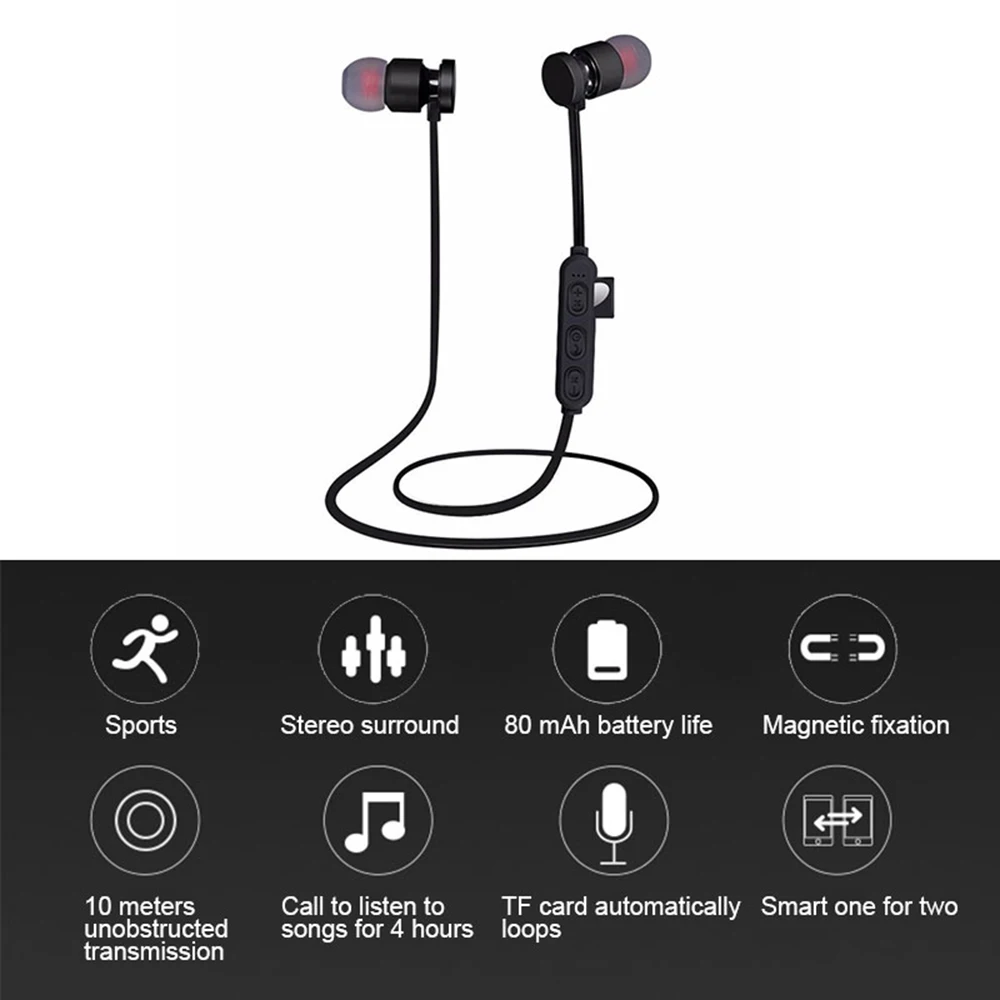 Беспроводные Bluetooth 4 2 наушники Поддержка 16 г SD/TF карта легкие спортивные