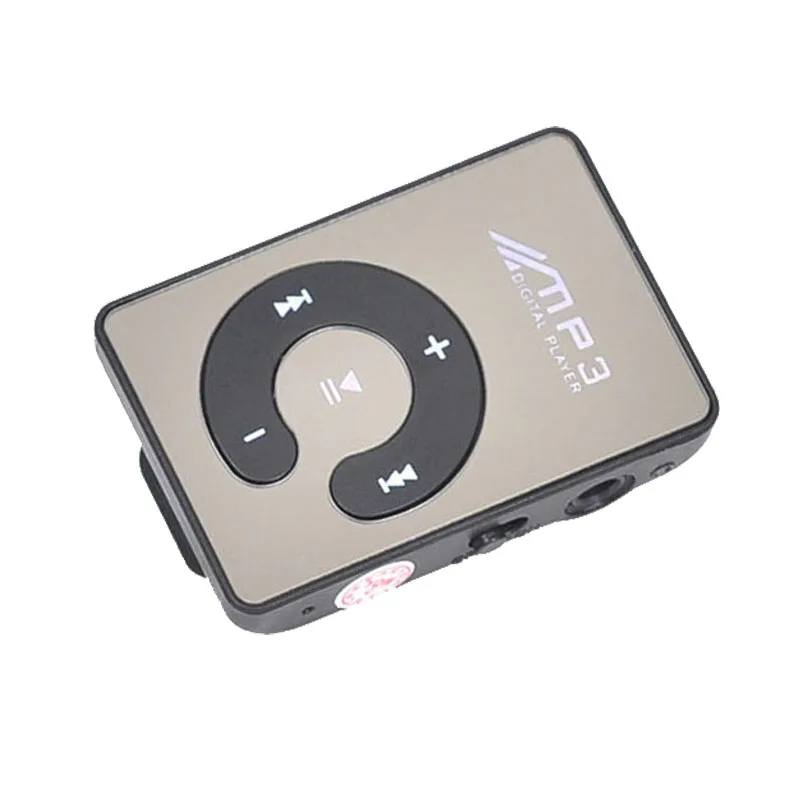KPFLY MP3 Player Зеркало Клип USB цифровой MP3 плеер мини музыкальный медиаплеер Поддержка Micro 1-8 GB SD карты памяти Walkman Lettore - Цвет: Черный