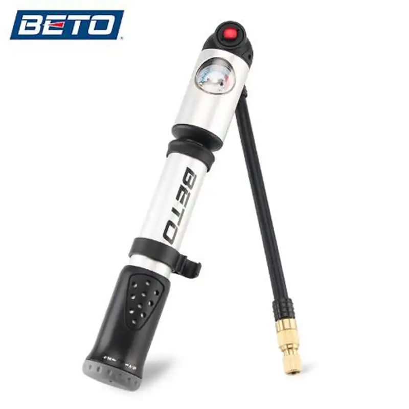 BETO вилка шины ударные велосипедные насосы 300psi манометр ручной мини-насос для Велосипедный Шредер Presta адаптер шланг велосипедный насос воздушный цикл насос - Цвет: BETO bicycle pump